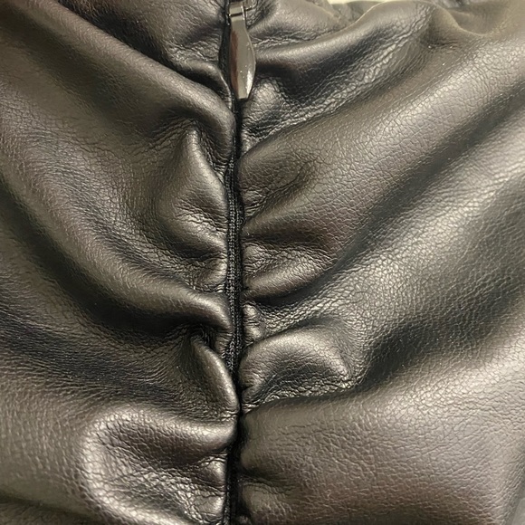 Kendall and Kylie vegan leather dress with sheer sleeves Sz 0/2. Sexy witch - Picture 4 of 5